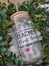 Load image into Gallery viewer, Drinking Glass with Straw- Teacher (2 designs)