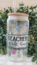 Load image into Gallery viewer, Drinking Glass with Straw- Teacher (2 designs)