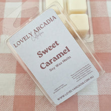 Load image into Gallery viewer, Packaged wax melts with a label on a checkered tablecloth
