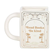 Load image into Gallery viewer, Book Shaped Mug- Read Books Be Kind (White)
