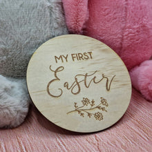 Load image into Gallery viewer, My First Easter Plaque. A beautiful announcement disc to add to your babies special memory.
