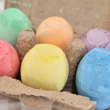 Load image into Gallery viewer, 6 Coloured egg shaped chalk pieces. 

